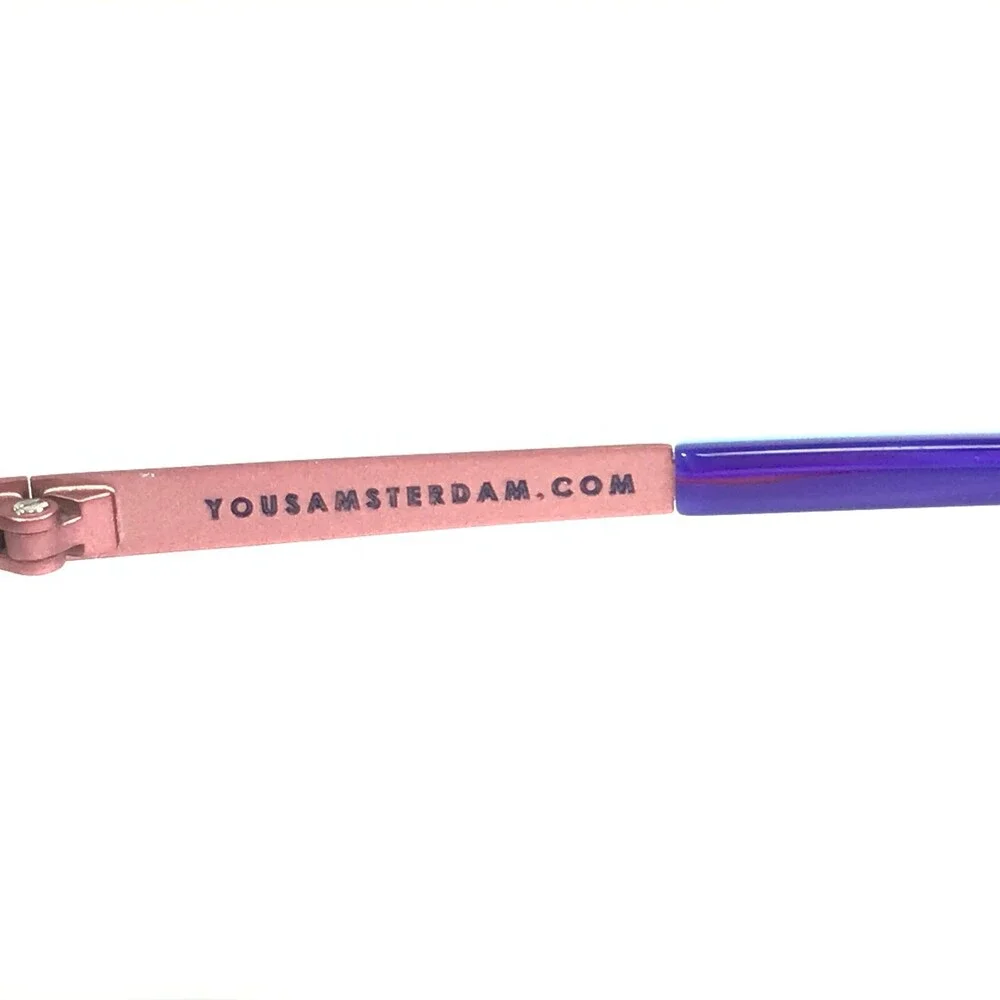 Yous Amsterdam Mod.1122 Col.203 Eyeglasses Frames Blue Purple Pink 49-15-140